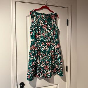 Vince Camuto Green and Pink Floral Dress